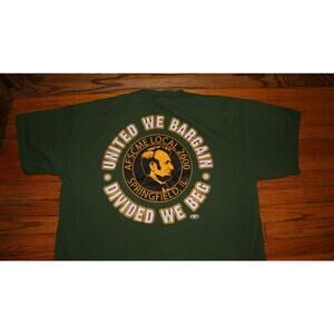 VTG 90s AFSCME Local 2600 Springfield IL Green 2XL TShirt USA Made Abe Lincoln